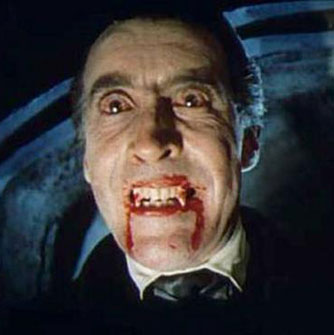 Count Dracula played by Christopher Lee