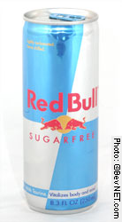 Red Bull diet sugar free light blue aluminum can