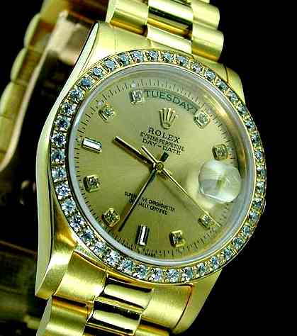 Rolex Oyster Perpetual day-date gold diamonds