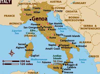 Map of Genoa international boat show venue