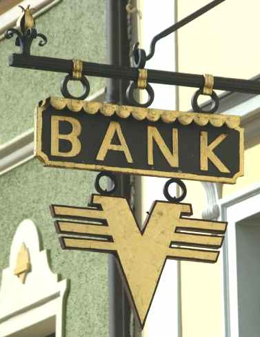 Swinging bank sign