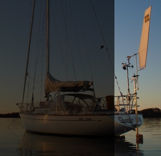 A windvane self-steering with auxiliary rudder and trim tab servo