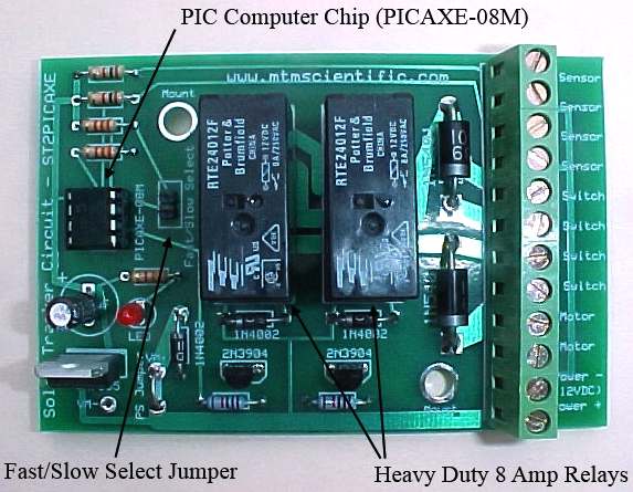 PIC computer chip based sun tracker kit